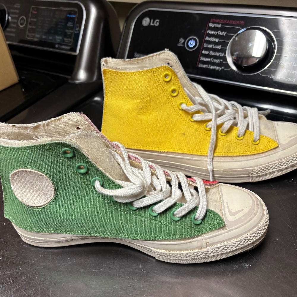 Multicolored Suede Converse All Stars High Tops